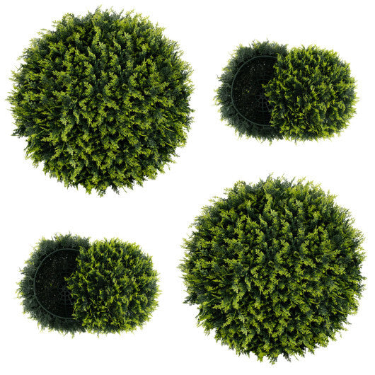 Costway 2 Pieces 18/22 Inches Indoor Outdoor Faux Decorative Balls for Patio Garden Front Door Balcony and Backyard-S