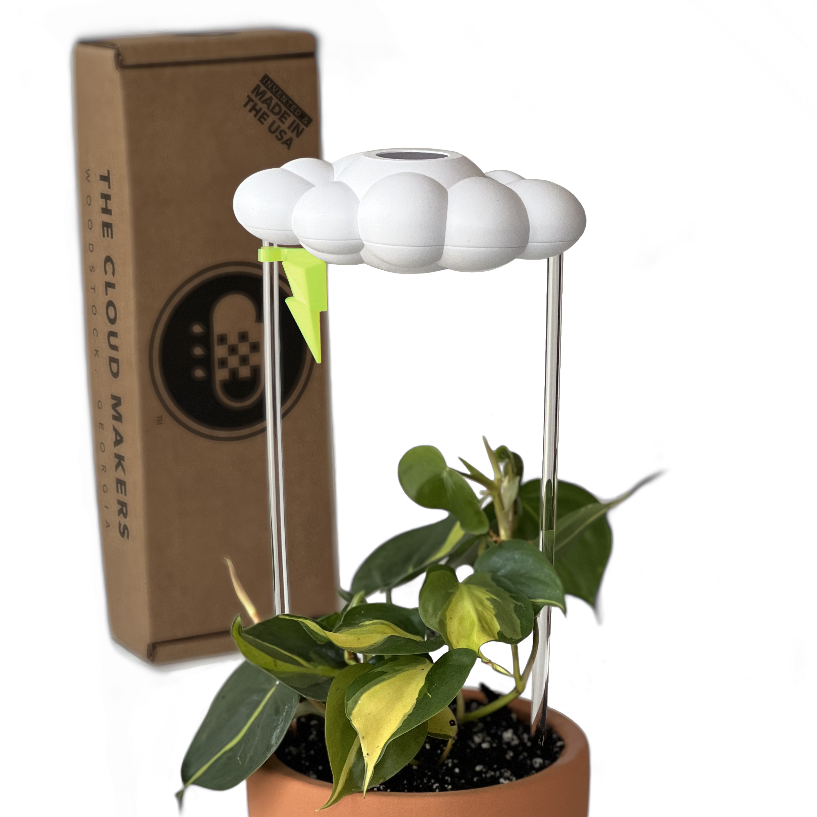 Original Dripping Rain Cloud with Neon Lightning Bolt Charm