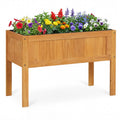 Wood Raised Garden Bed Elevated Planter Box with Bed Liner and Drainage Holes for Vegetables Flowers Herbs