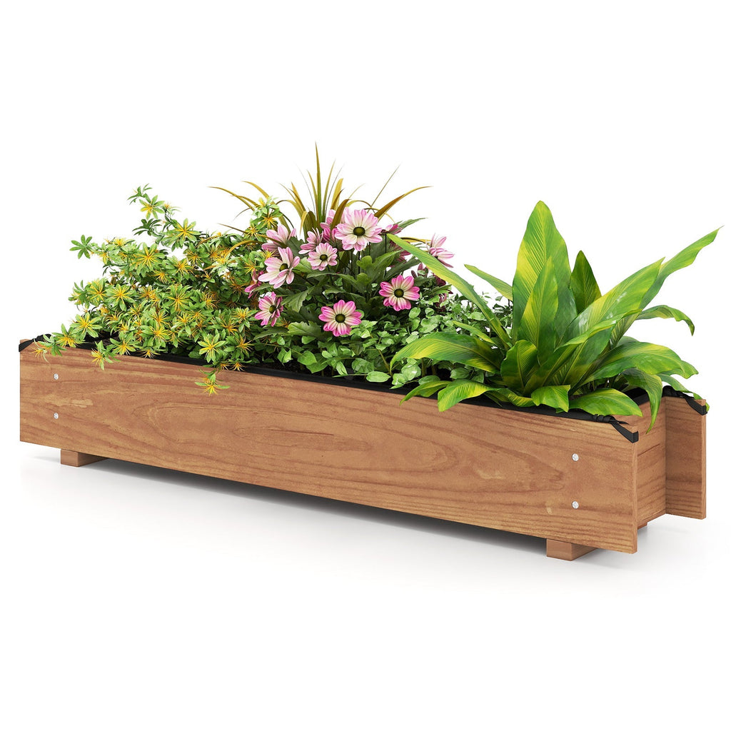 Wooden Raised Garden Bed with Drainage Holes for Vegetable Flower Herb Succulent