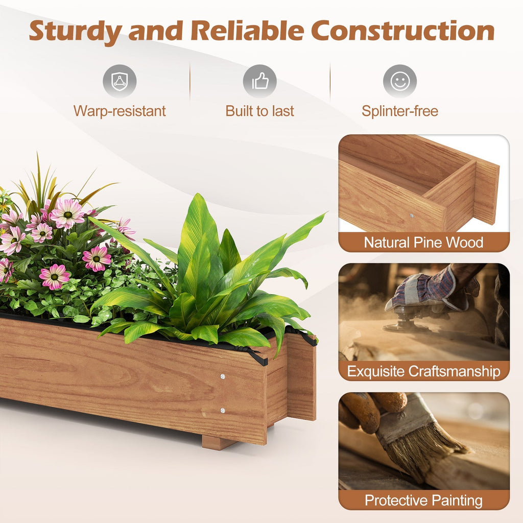 Wooden Raised Garden Bed with Drainage Holes for Vegetable Flower Herb Succulent