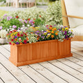 Wooden Raised Garden Bed with Drainage Holes and Liner Solid Fir Wood Planter Box