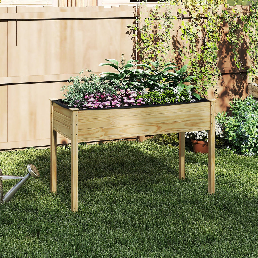 Wooden Raised Vegetable Garden Bed Elevated Grow Vegetable Planter