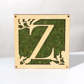 Monogrammed Moss Frame - Wooden Botanical Wall Art Letter "Z"
