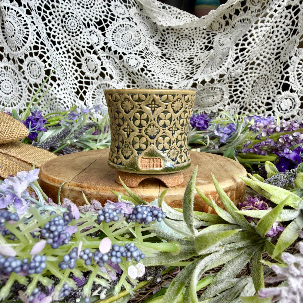WS-0043 Rustic Handmade Clay Planter Pot - Pot rim diameter: 1.8"