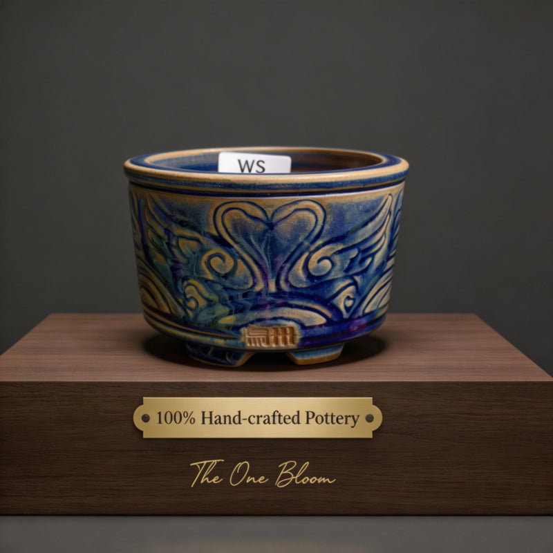 WS0028 Premium Handmade Ceramic Planter Pot - Pot rim diameter: 3"