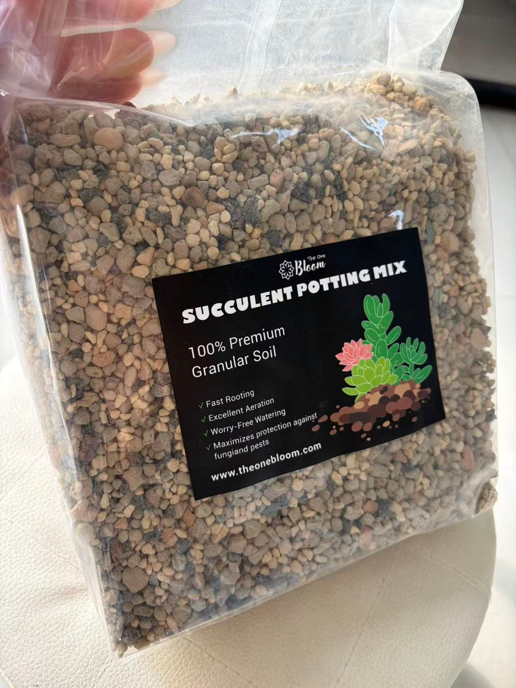 Inorganic Succulent Soil Mix 2.5 lb / 5 lb, Fast Draining Granular Potting Mix for Cactus, Bonsai & Indoor Plants