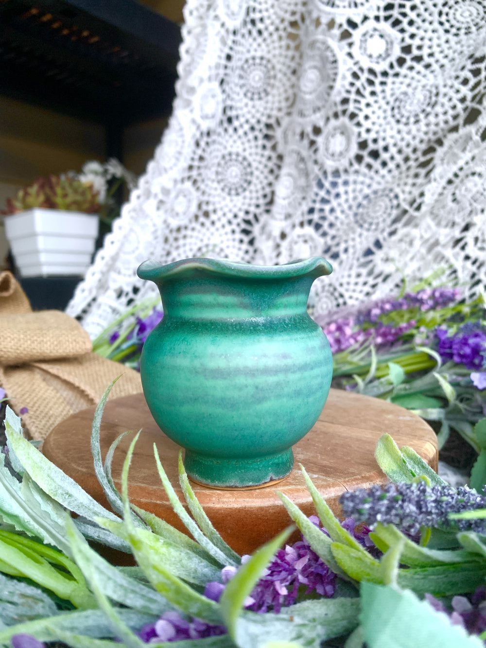 SC-12 Premium Handmade Ceramic Planter Pot - Pot Rim Diameter: 1.7"