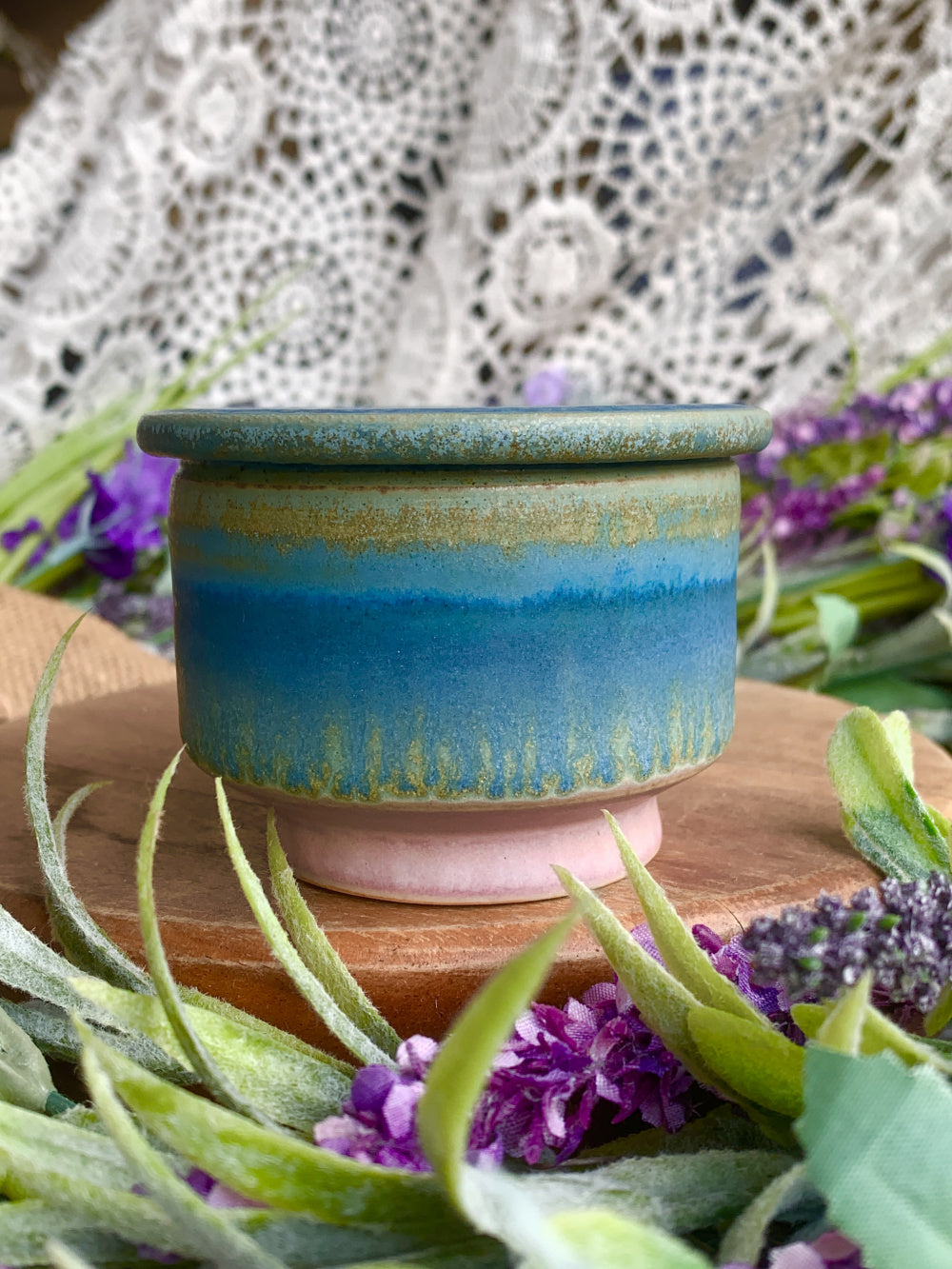 SC-0020 Handmade Artisan Pottery Planter Pot - Pot Rim Diameter: 2.3"
