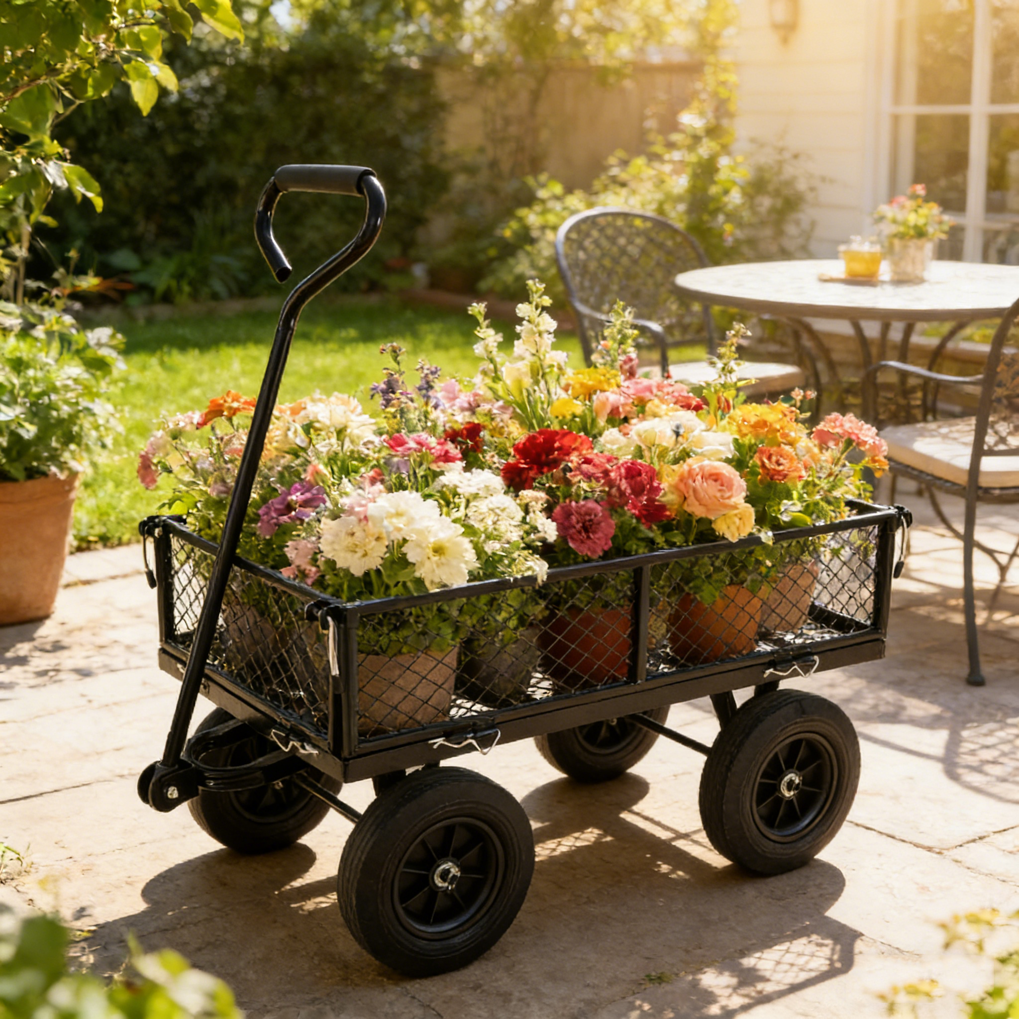 Solid Wheels Garden Cart Wagon