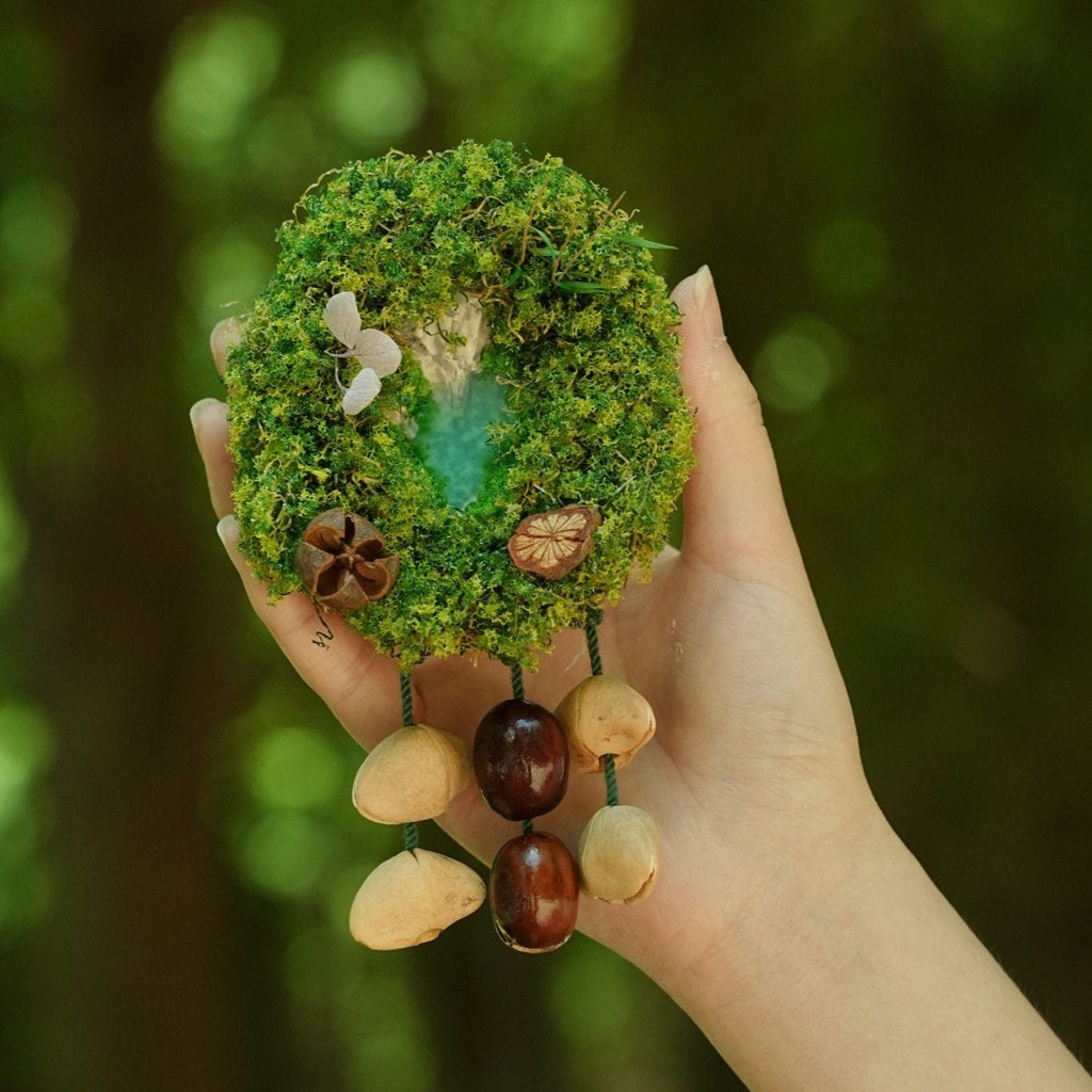"Acorn Family" Moss Forest Fridge Magnet