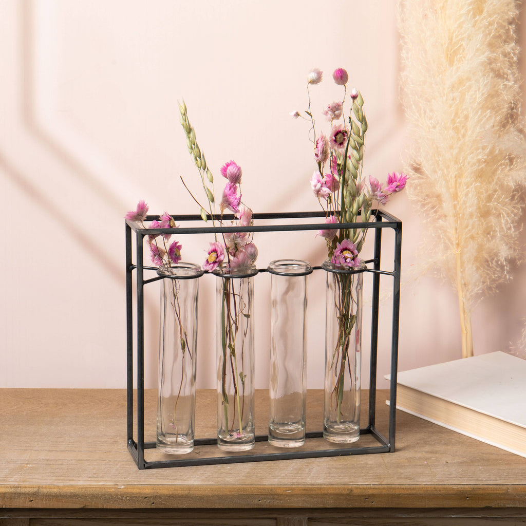 Glass and Metal Vase