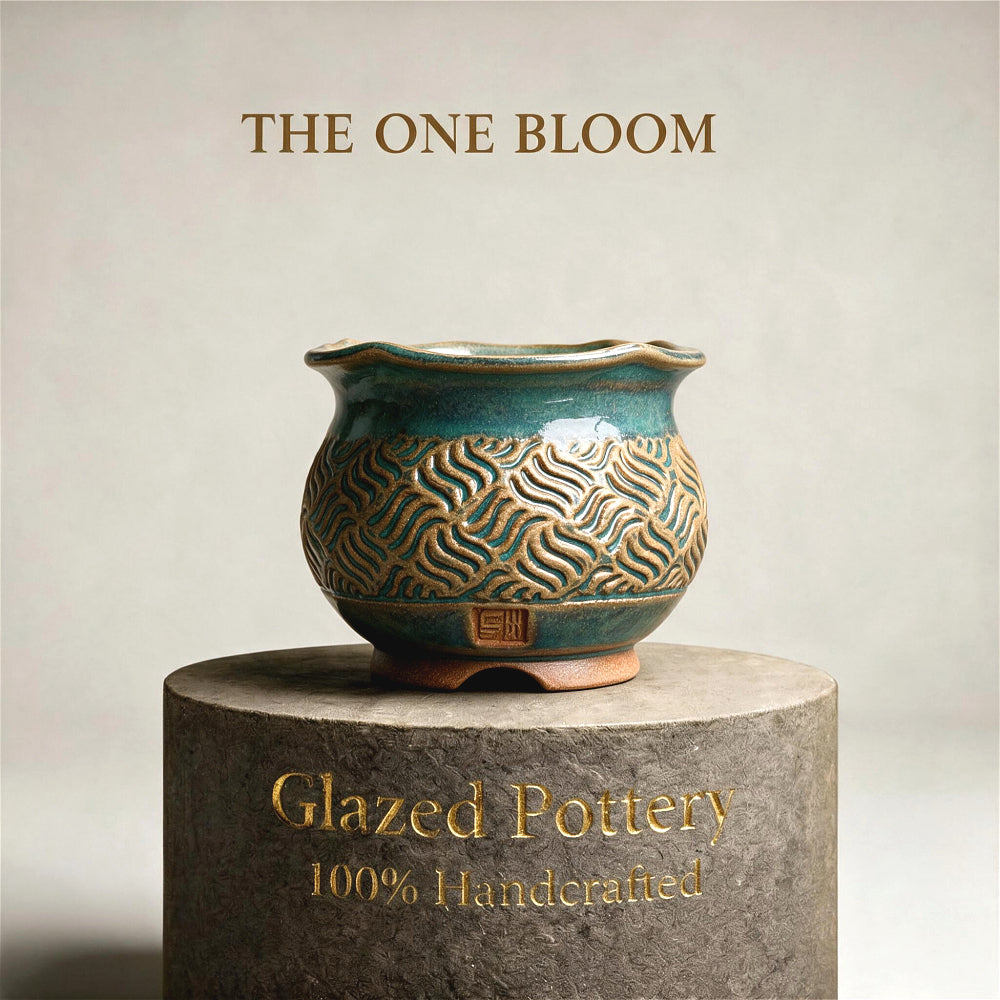 WS-0065 Artisan Made Pottery Plant Pot - Pot Rim Diameter: ~2.4" - Handcrafted
