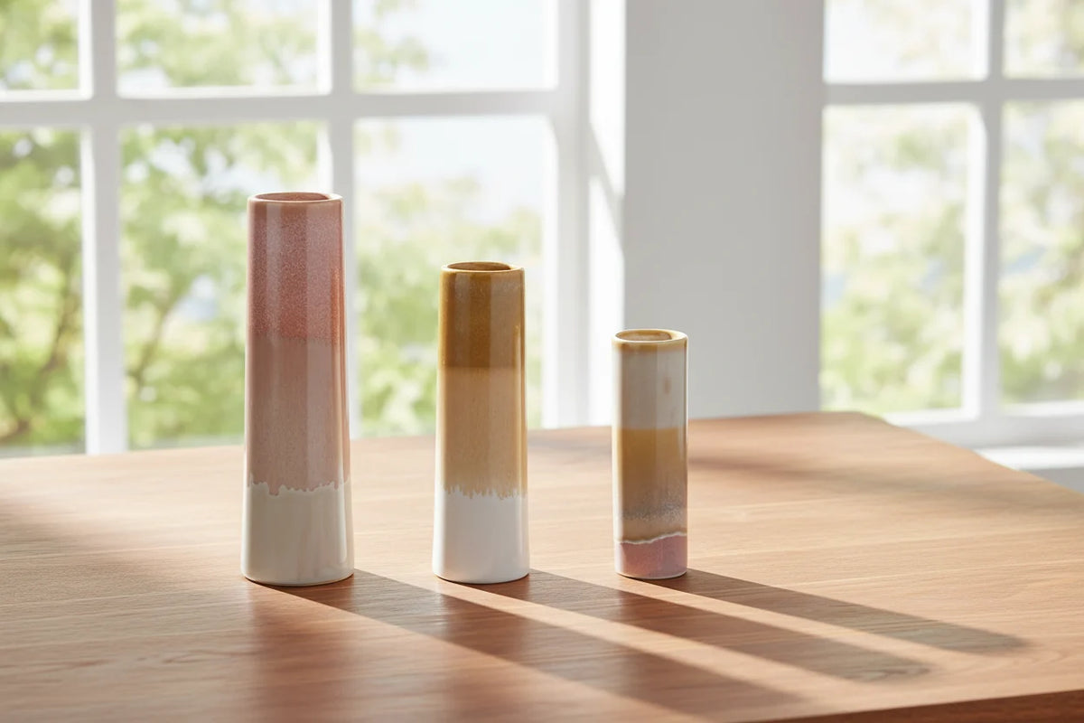 Set of 3 Stoneware Vases