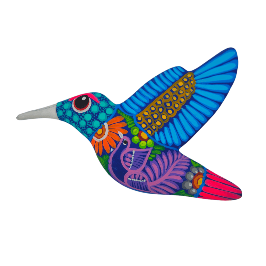 Alebrije Hummingbird Wall Art | Colorful Folk Decor