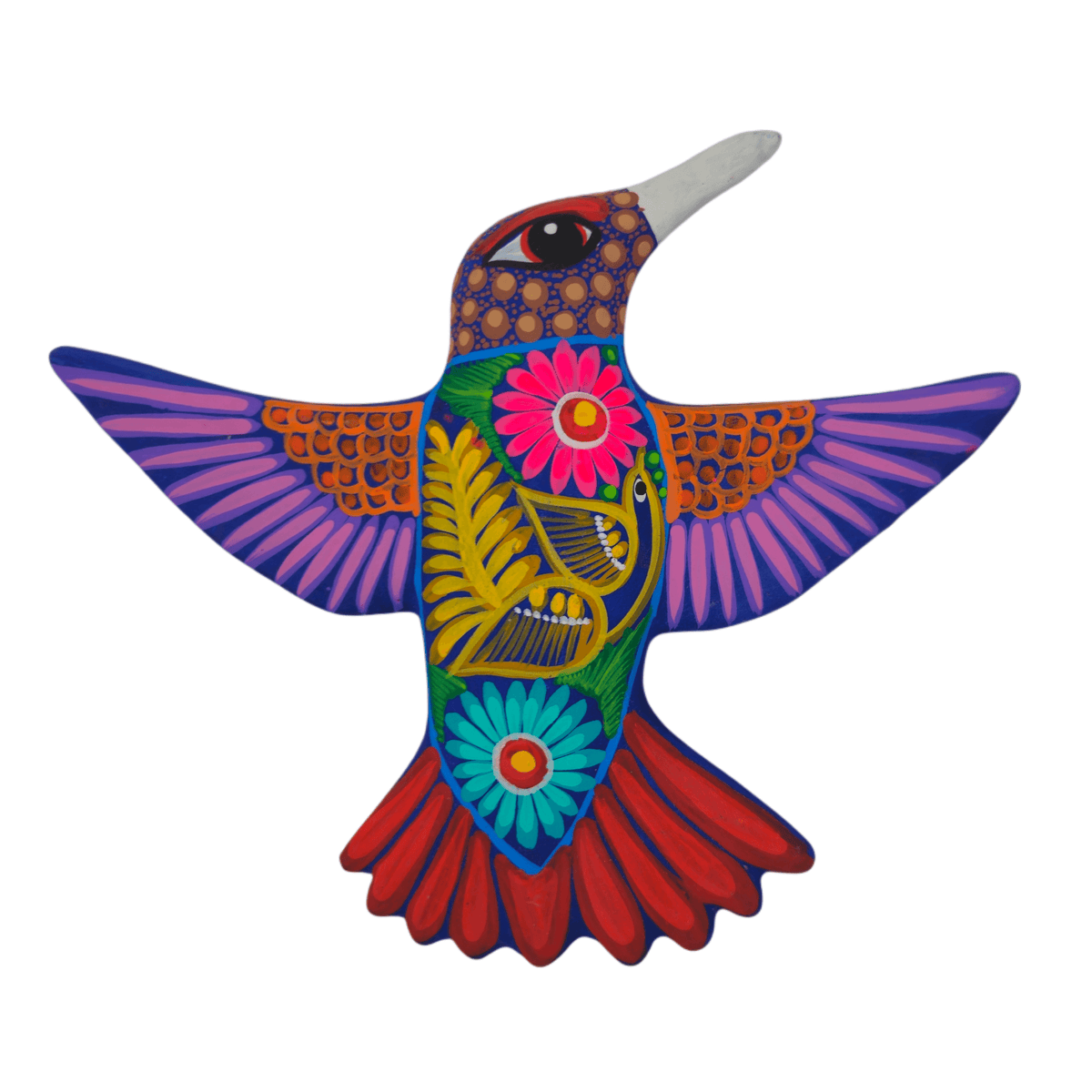 Alebrije Hummingbird Wall Art | Hand-Painted Ceramic Decor