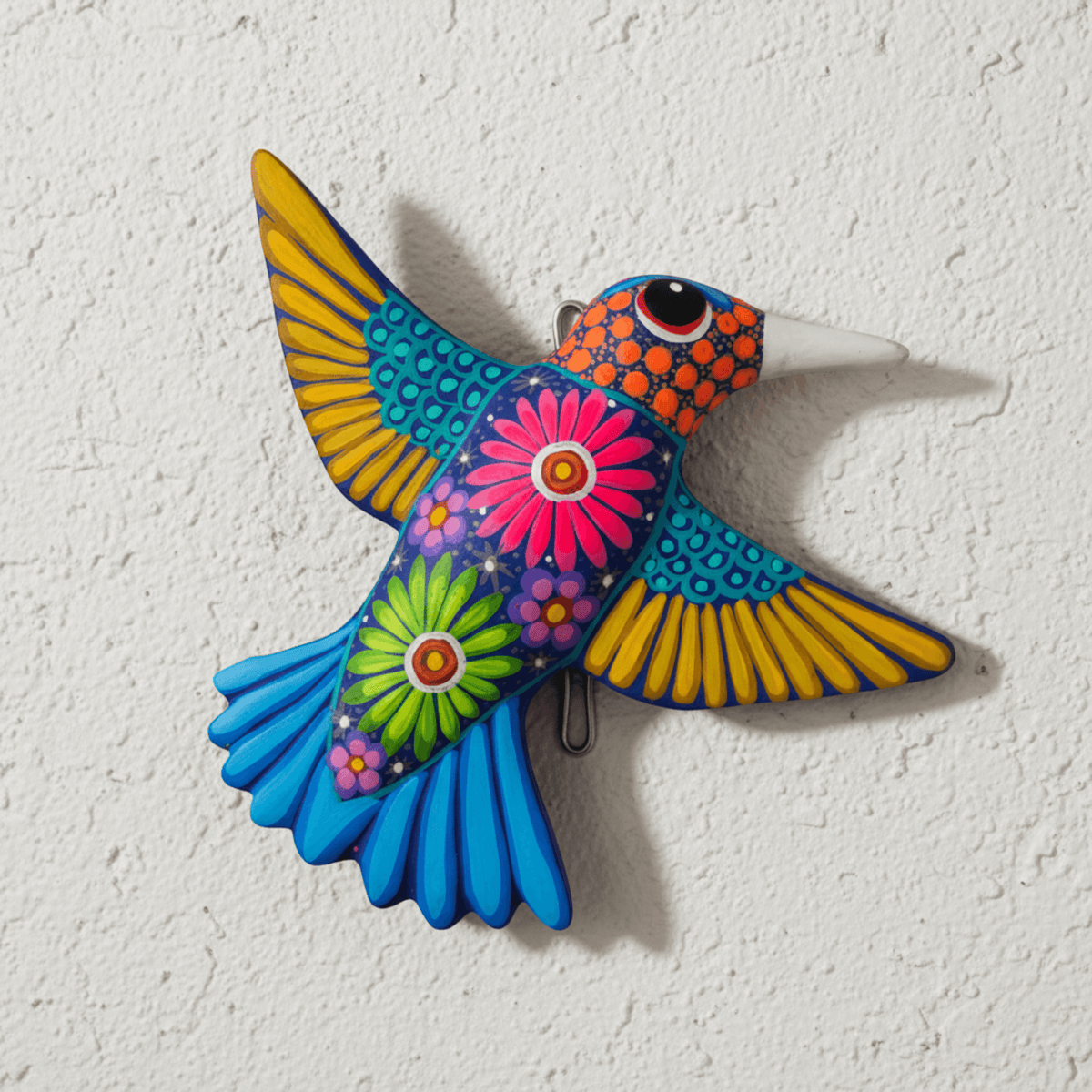 Alebrije Hummingbird Wall Art | Hand-Painted Ceramic Decor