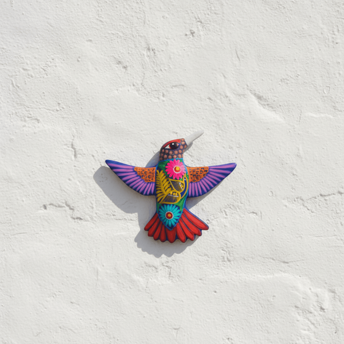 Alebrije Hummingbird Wall Art | Hand-Painted Ceramic Decor