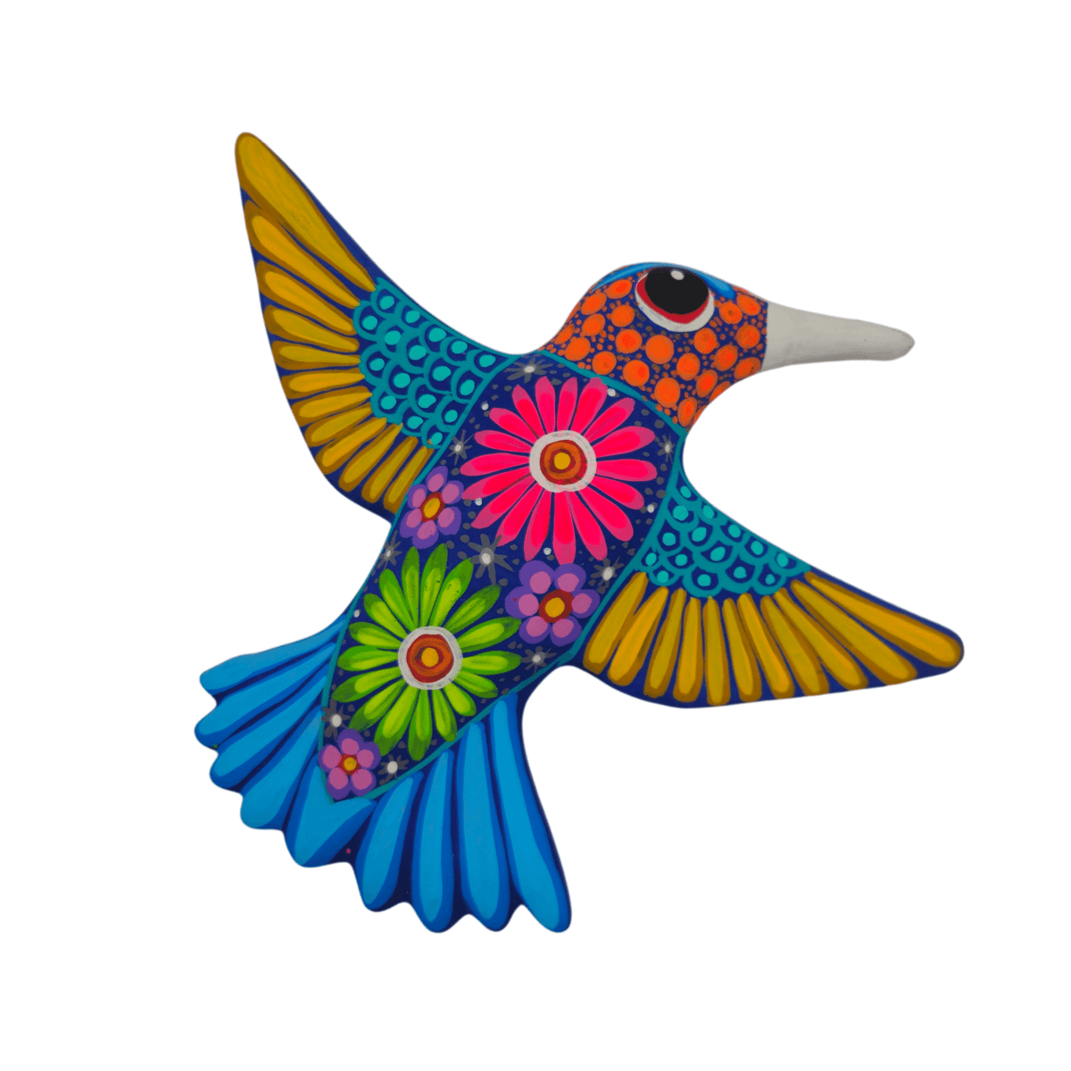 Alebrije Hummingbird Wall Art | Hand-Painted Ceramic Decor
