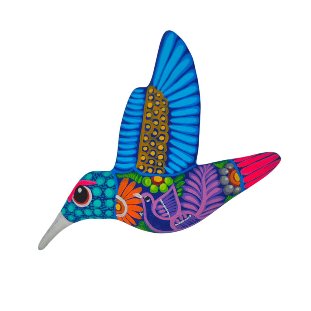 Alebrije Hummingbird Wall Art | Colorful Folk Decor