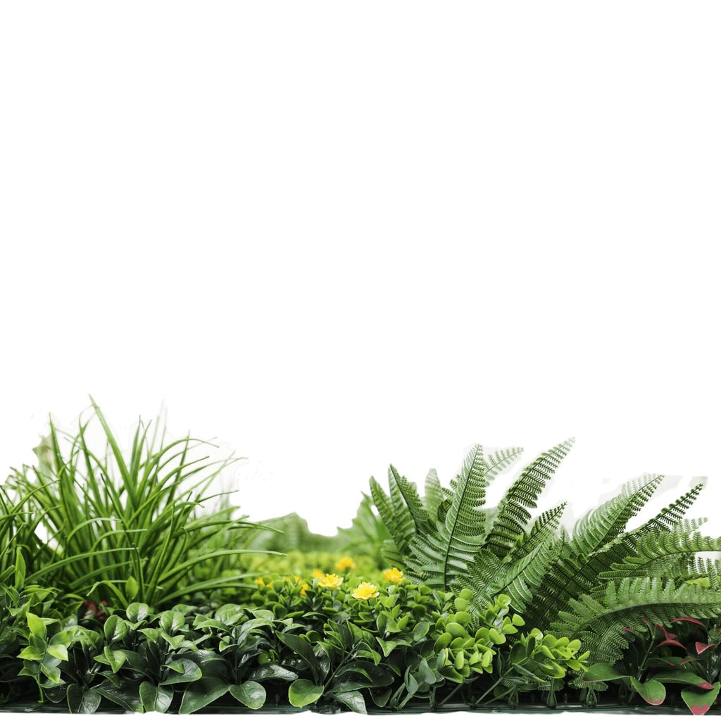 Country Fern Artificial Vertical Garden Green Wall Panel 40×40in 11 SQ FT – UV Resistant – Commercial Grade