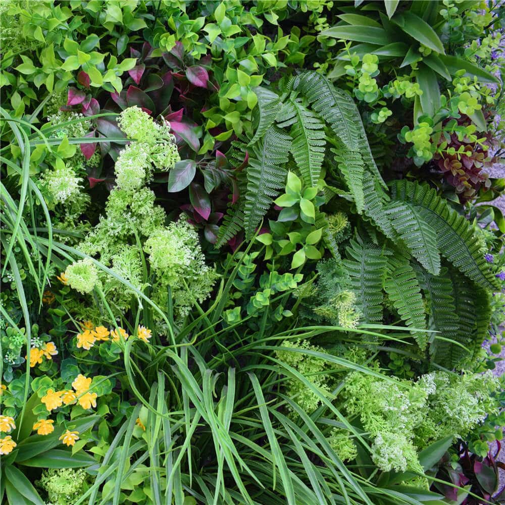 Country Fern Artificial Vertical Garden Green Wall Panel 40×40in 11 SQ FT – UV Resistant – Commercial Grade