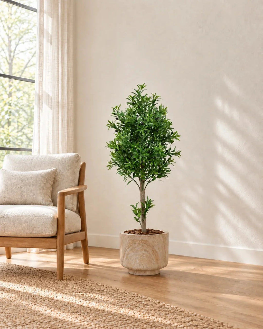 Olive Artificial Tree 47.2in – UV Resistant
