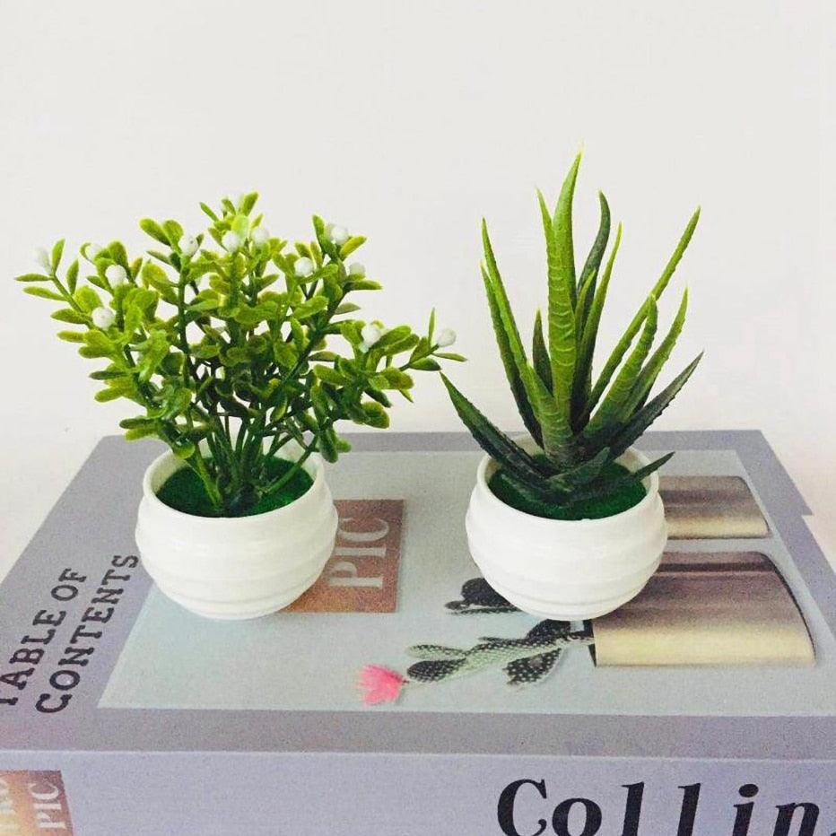 Artificial Succulent Small Simulated Tree Pot Decor Arrangement For Office Table Indoor Outdoor Stair Balcony Garden Home Decor