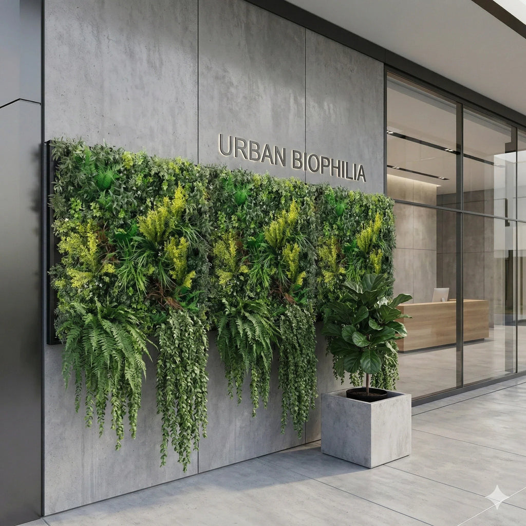 Tropical Vibe Artificial Vertical Garden Green Wall Panel 35×35in – NFPA 701 Certified – UV Resistant – Commercial Grade