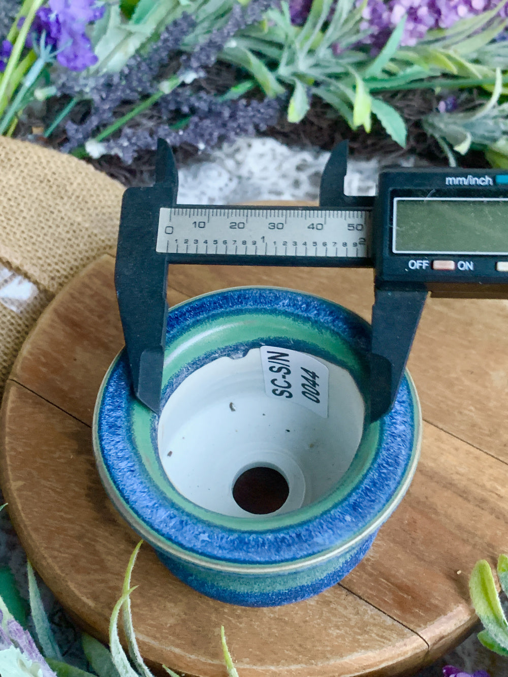 SC-SN0044 Handcrafted Pottery Plant Pot - Pot rim diameter: 2" - Artisan Made