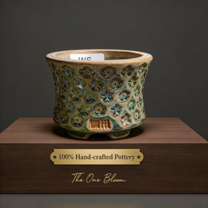 WS0024 Premium Handmade Ceramic Planter Pot - Pot rim diameter: 2.4" (Minor flaw)