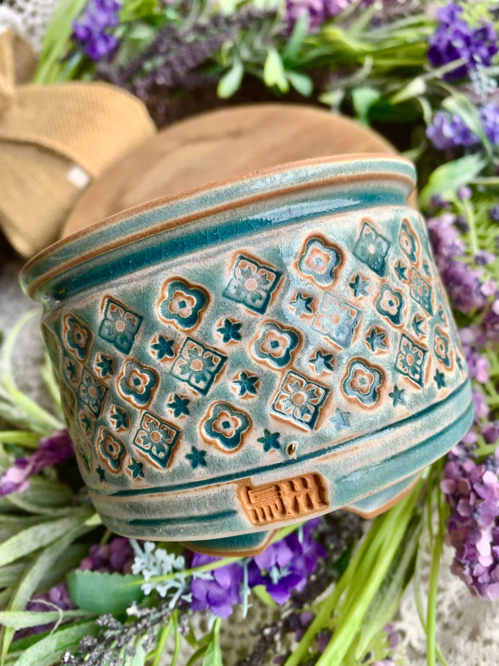 WS0001 Handmade Artisan Pottery Planter Pot - Pot rim diameter: 3.5"