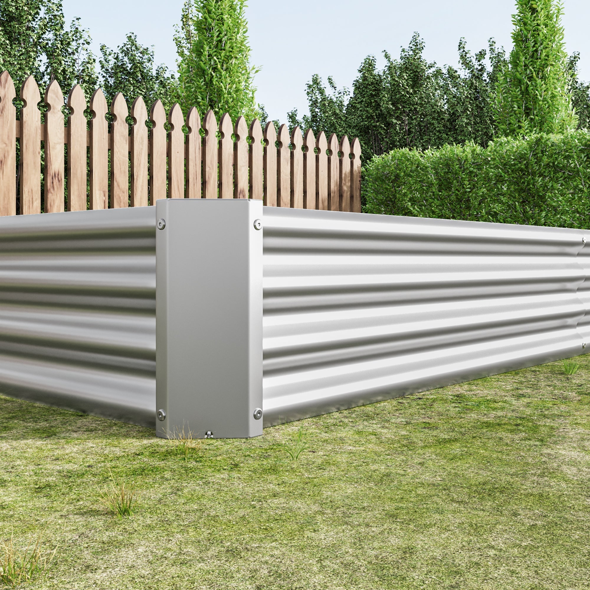 Raised Garden Bed Kit - Metal Raised Bed Garden 7.6x3.7x0.98ft