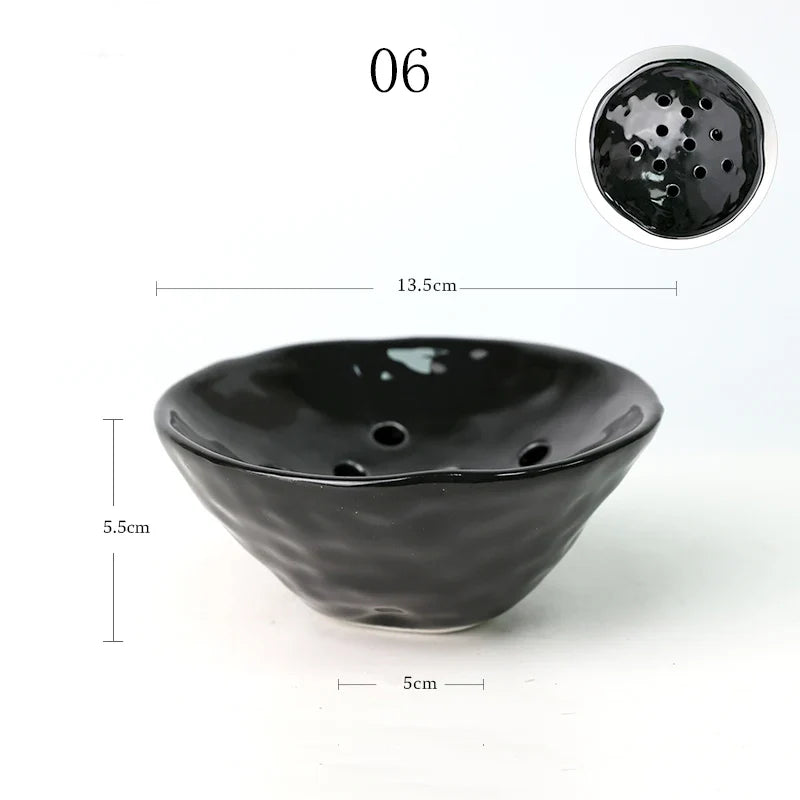 Japanese Ceramic Lotus Ikebana Flower Vase – Zen Floral Vessel with Built-In Frog Holder