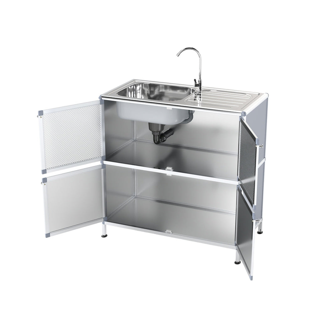 Utility Sink with Cabinet, Freestanding Utility Sink, Laundry Room Sink Cabinet, Outdoor Sink Station, Stainless Steel Utility Sink (32.68' D x 16.93' W x 33.27' H)