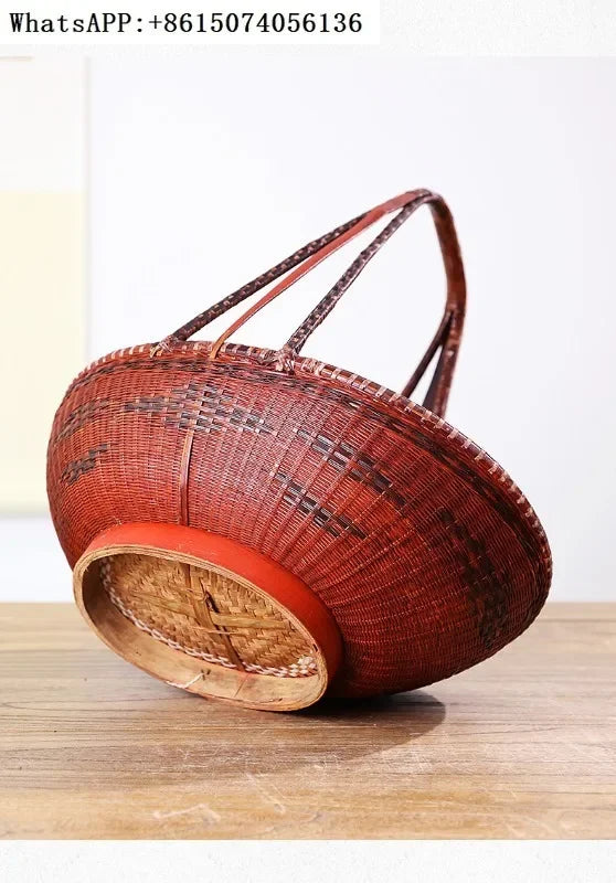 Hand-Woven Ancient Chinese Bamboo Flower Basket – Scholar Studio Ikebana Vessel