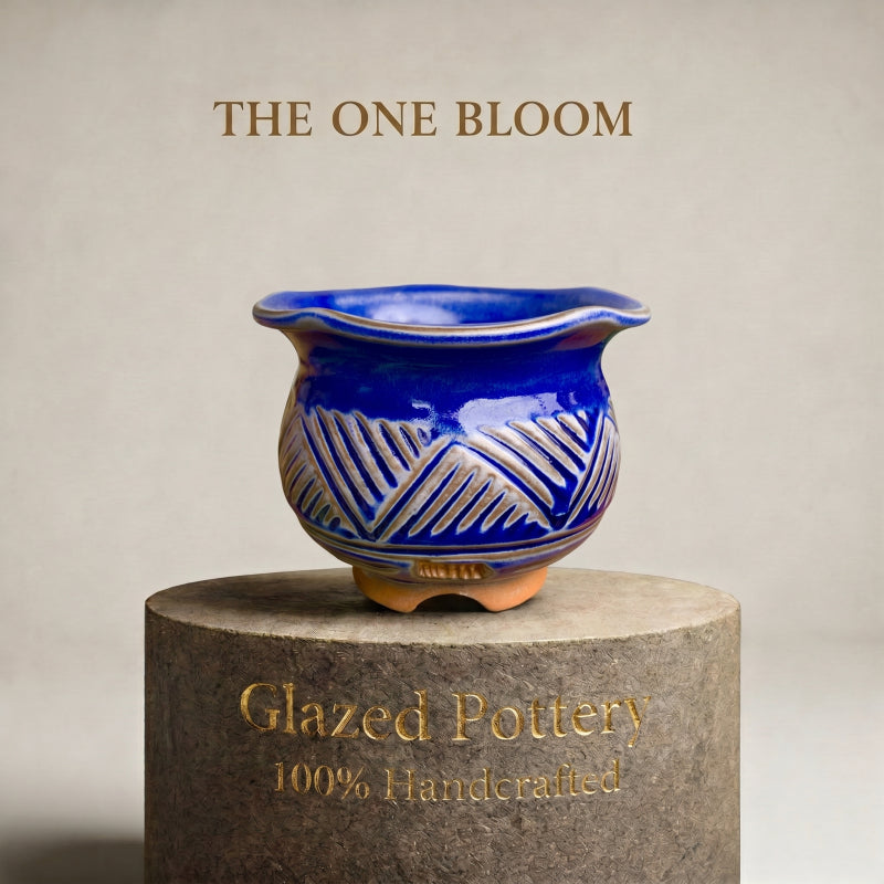 WS0039 Handmade Artisan Pottery Planter Pot - Pot rim diameter: 2.3"