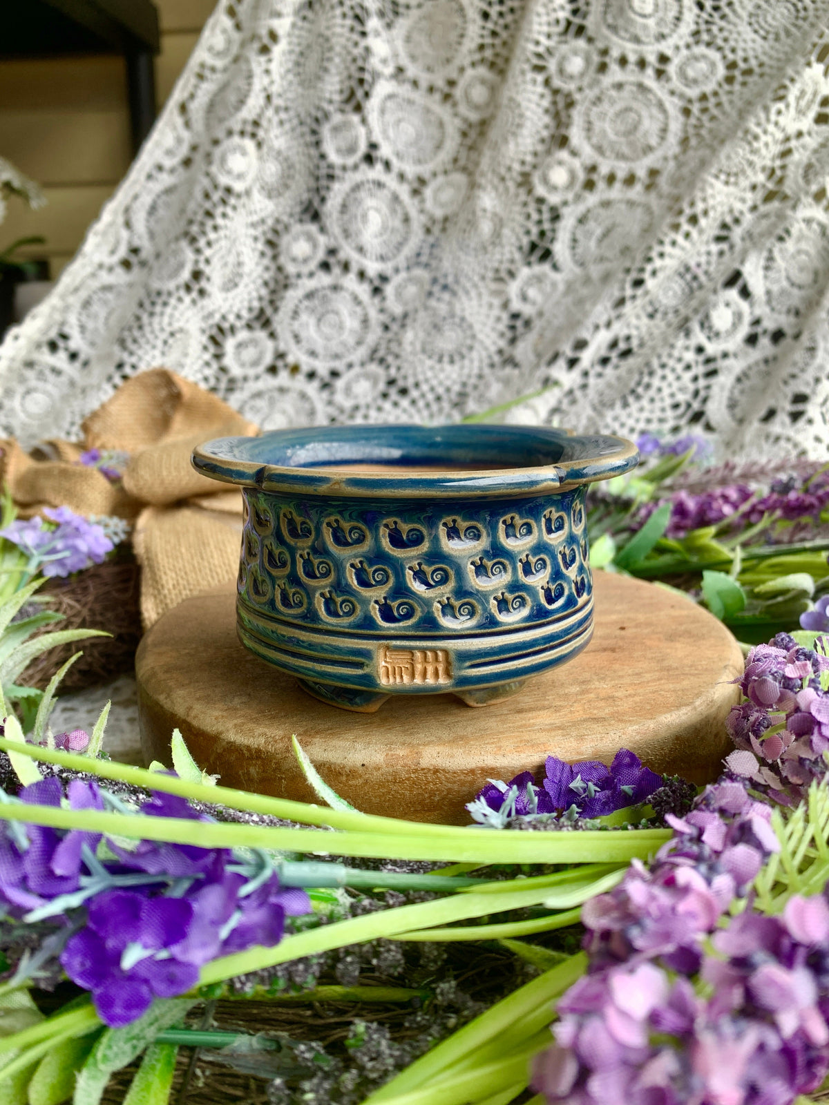 WS0007 Unique Handmade Pottery Planter Pot - Pot rim diameter: 3"