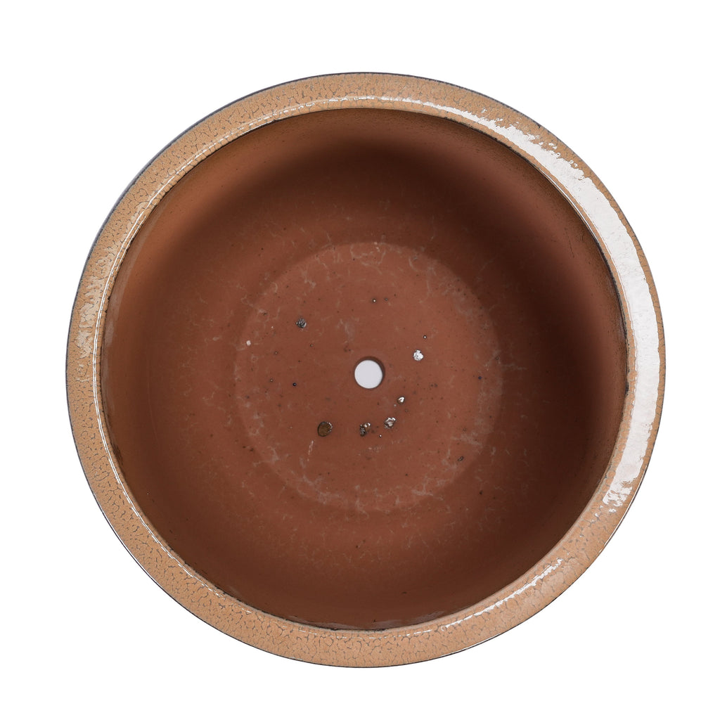 Set of 3 Ceramic Flowerpot, Modern Planter for Patio, Garden, Windowsill - Antique Bronze