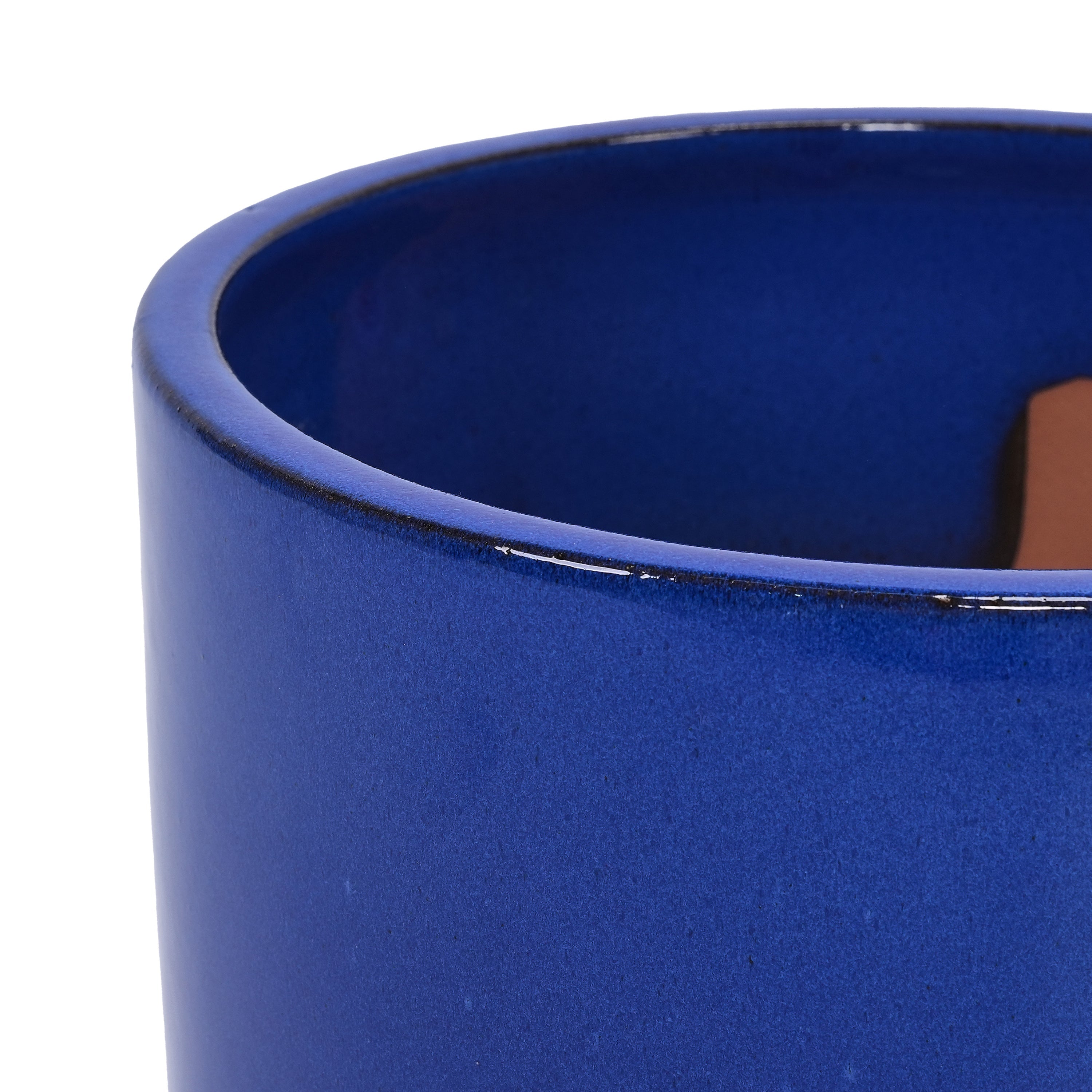 3 Pieces Ceramic Flowerpot, Modern Planter for Patio, Garden or Windowsills - Antique Blue Green