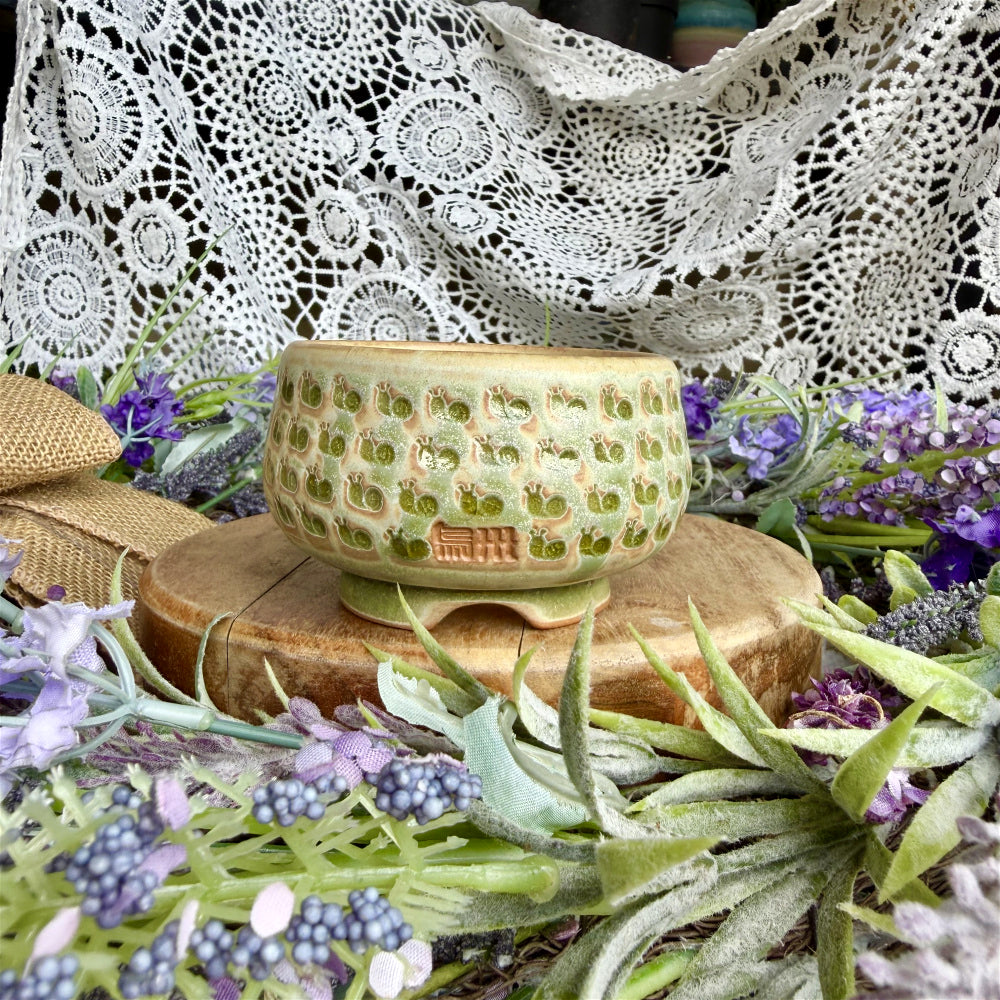 WS-0049 Artisan Handcrafted Pottery Planter Pot - Pot rim diameter: 3"