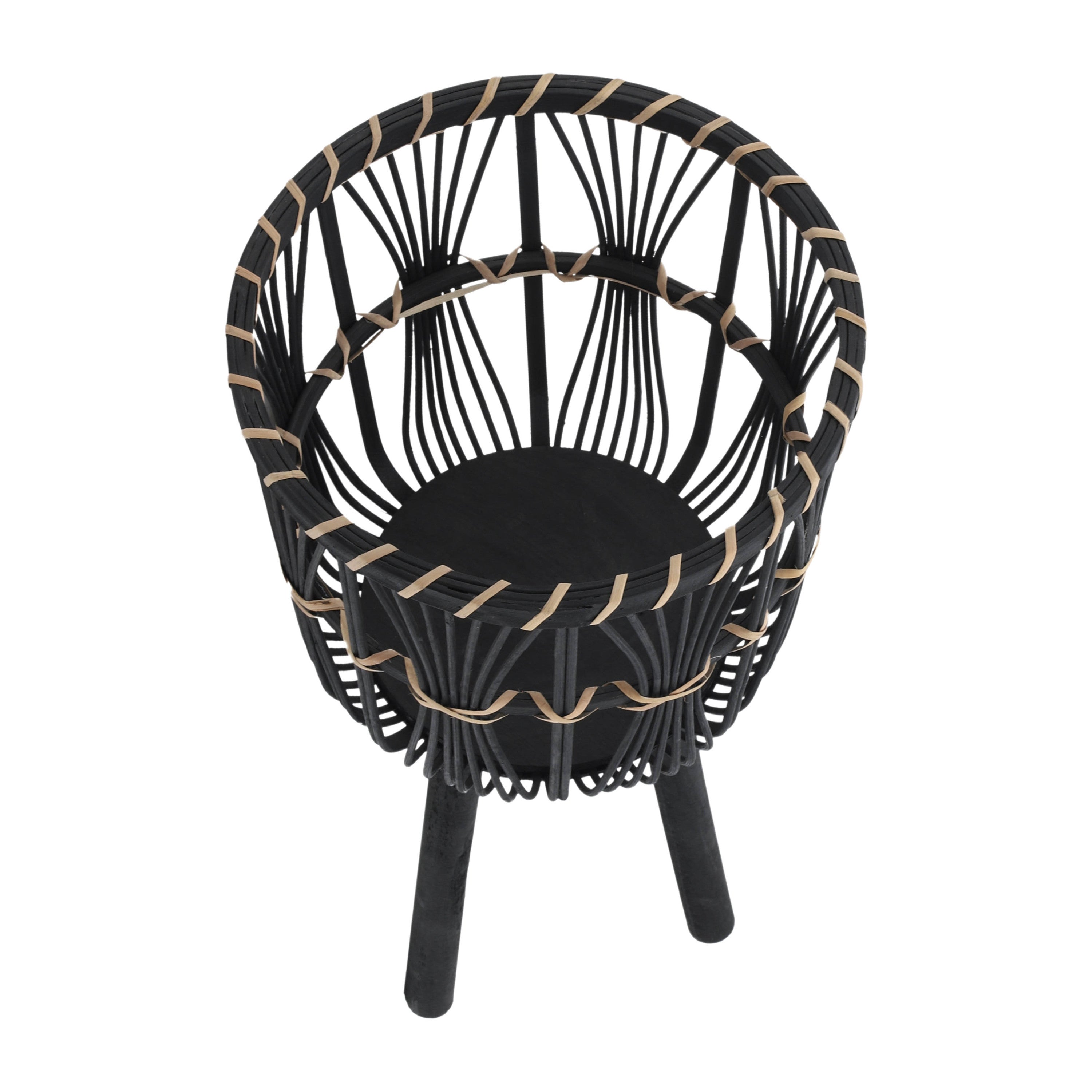 S/3 BAMBOO PLANTERS 11/13/15', BLACK