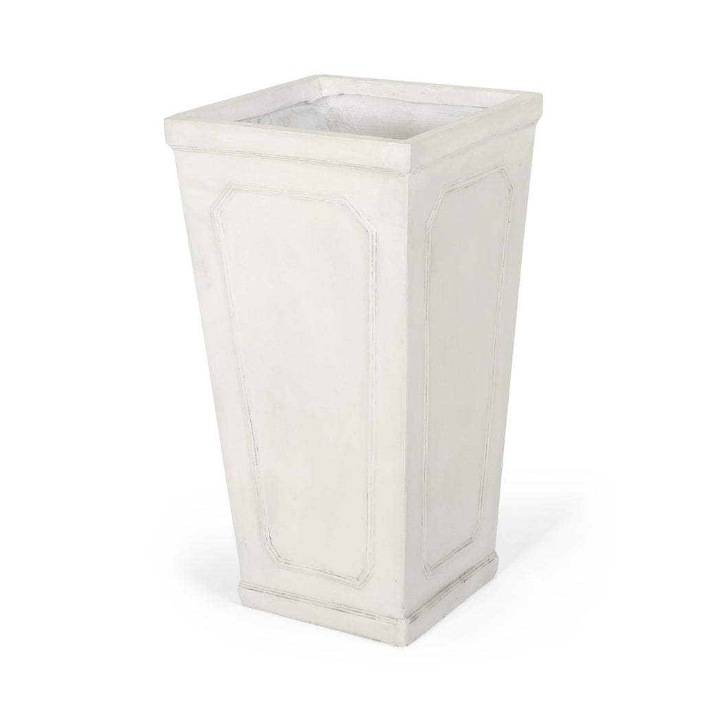 16'' x 30.5'' Outdoor MGO Planter with Antique White Finish