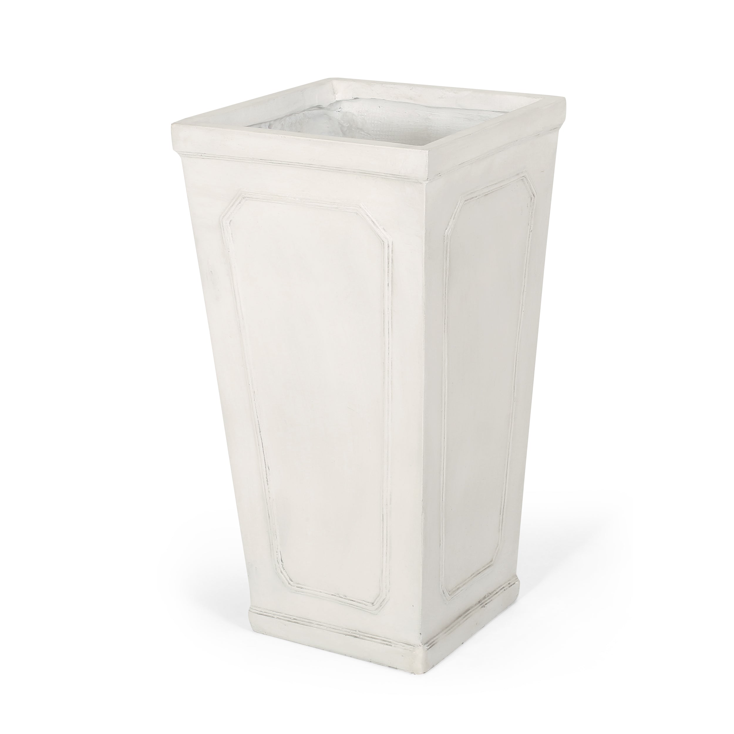 16'' x 30.5'' Outdoor MGO Planter with Antique White Finish