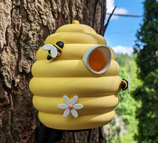 Beehive Bliss Birdhouse – Adorable Beehive Outdoor Birdhouse – Whimsical Garden Decor for Bird Lovers & Nature Fans – Fun Gag Gift for Backyard, Porch, or Garden – Weather-Resistant