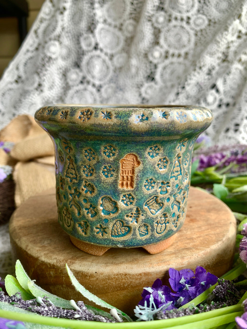 WS0003 Premium Handmade Ceramic Planter Pot - Pot rim diameter: 3"