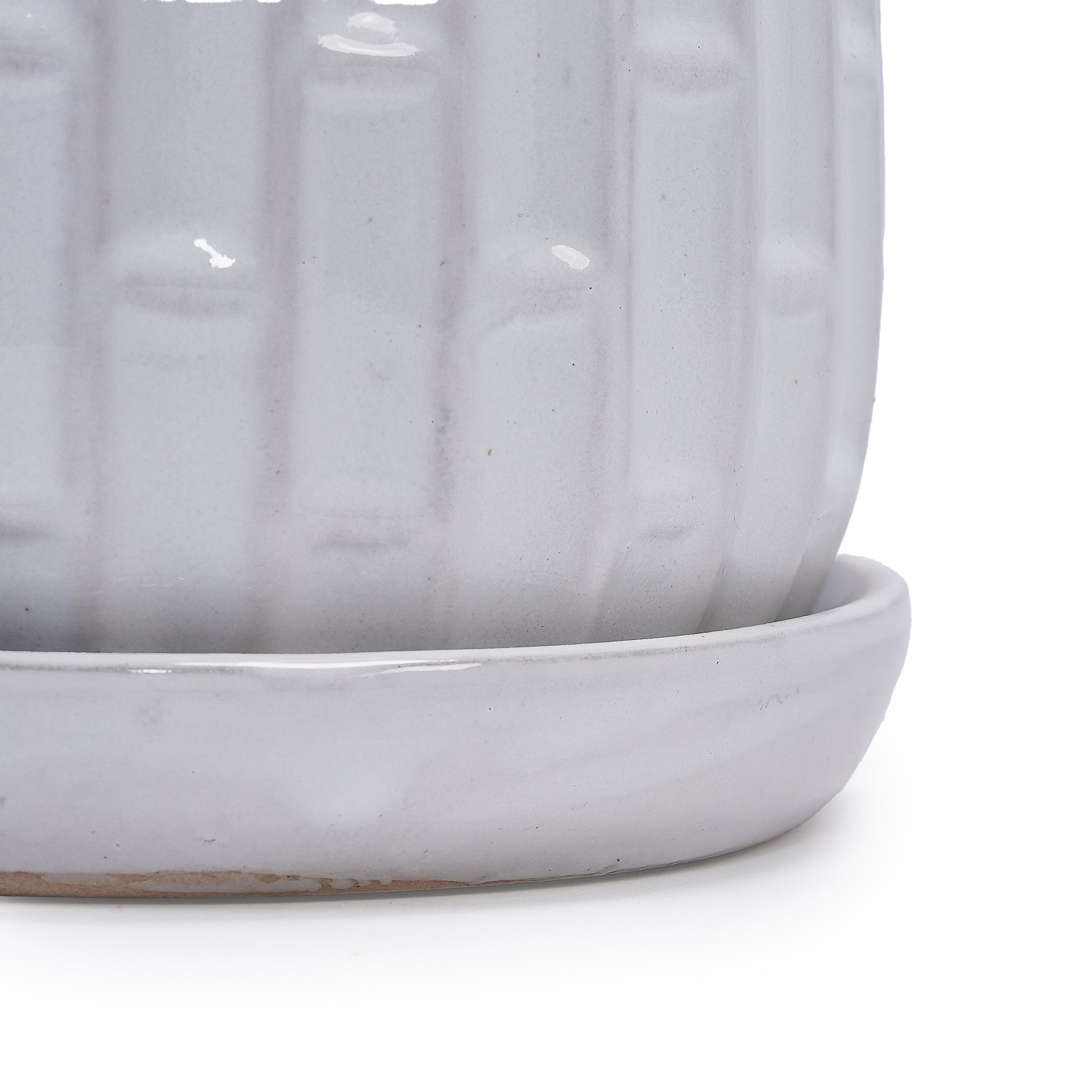 Set of 2 Ceramic Flowerpot, 7' Modern Planter for Patio, Garden, Windowsill - White