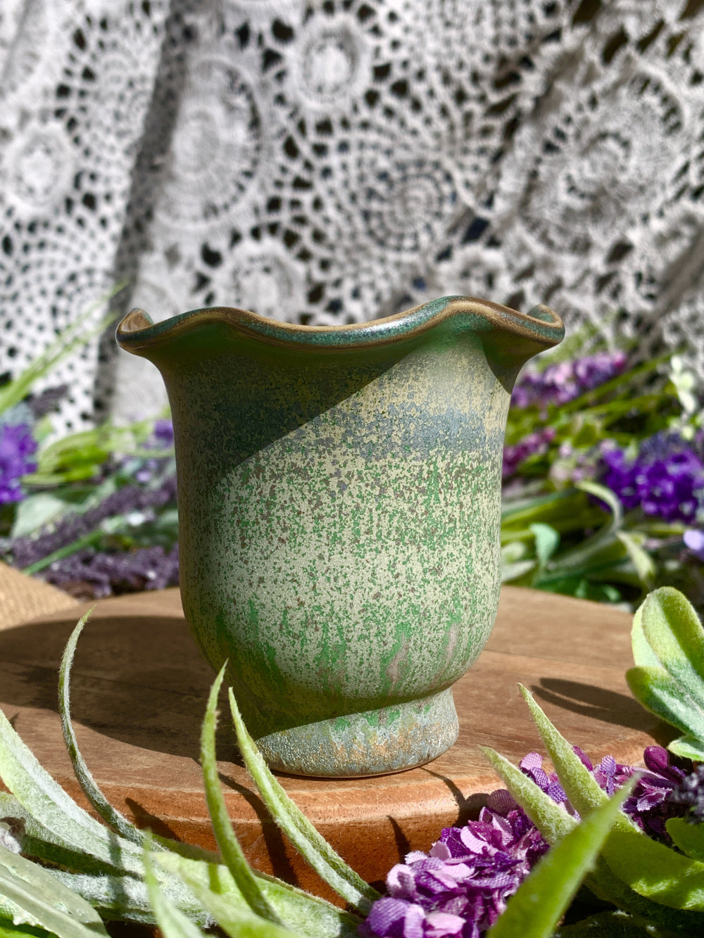 SC-0014 Handcrafted Pottery Plant Pot - Pot Rim Diameter: 2.1" - Artisan Made