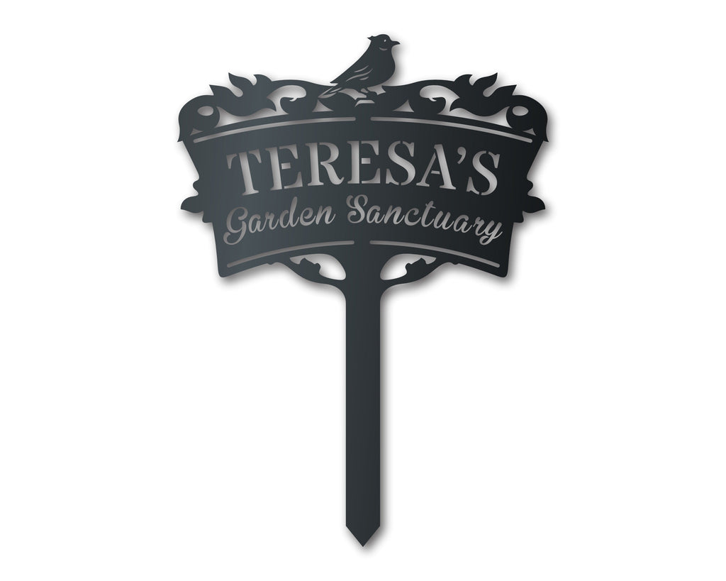 Bird Garden Stake Custom Metal Wall Art | Indoor Outdoor | Up to 46" | Over 20 Color Options