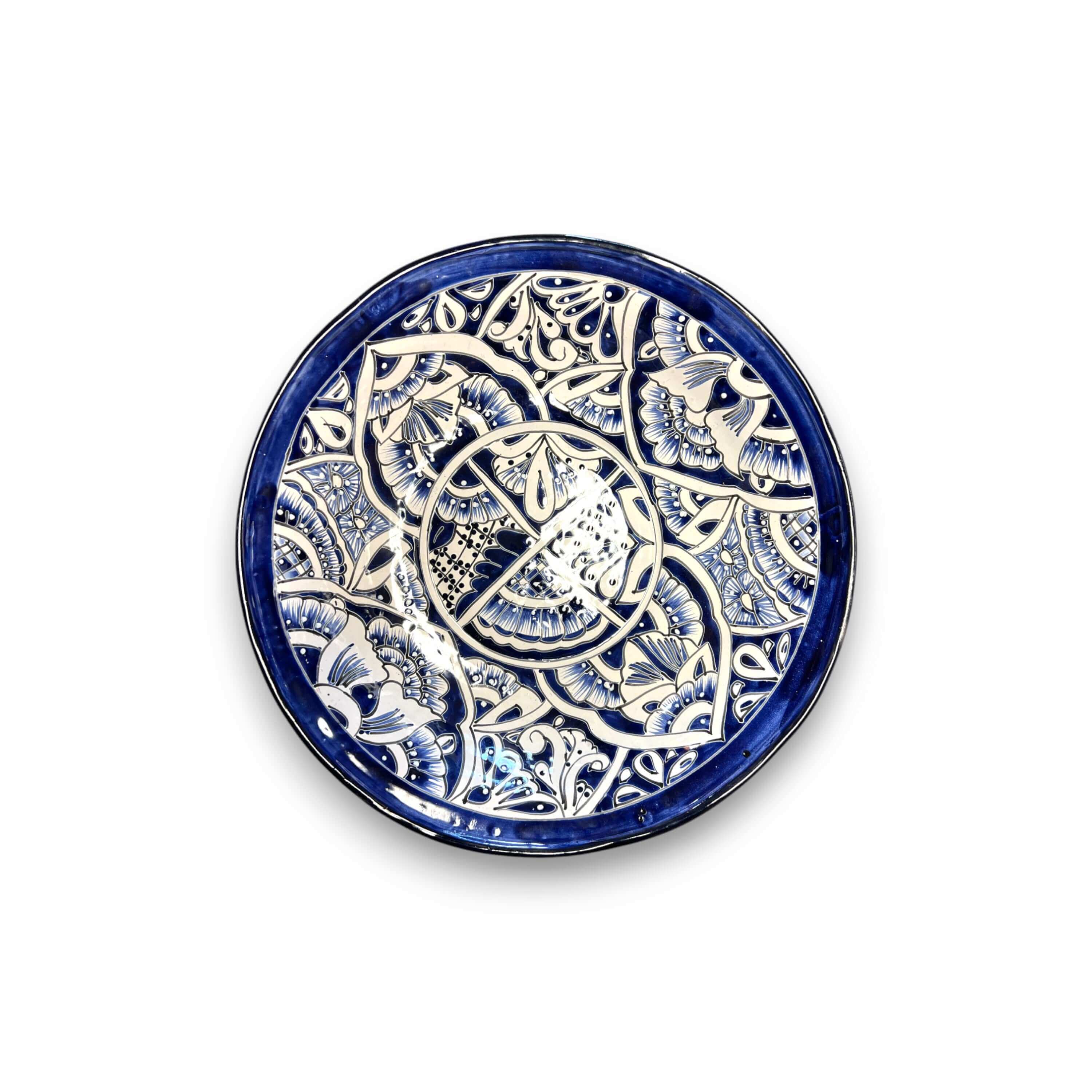 Blue & White Talavera Bird Bath | Mexican Garden Art